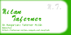milan taferner business card
