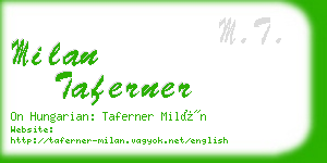 milan taferner business card